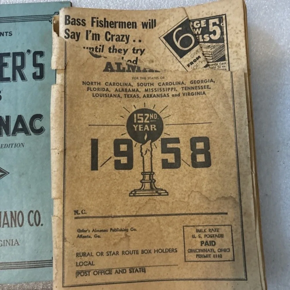 Vtg‎ Royster's Almanac (5) Norfolk VA Calendar Weather Farming Rural FSR Book